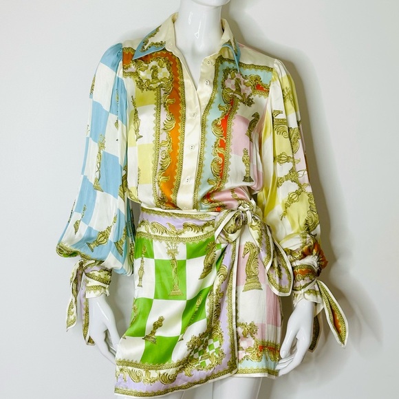 NWT ALEMAIS Checkmate Mate Mini Dress SZ 2 Fits like a SZ 6 - Picture 3 of 14